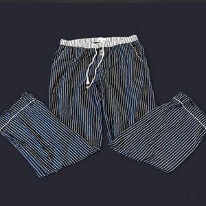 GAP Black and White Striped Joggers